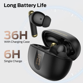 Earbud worn in ear demonstrating Monster secure fit for active use