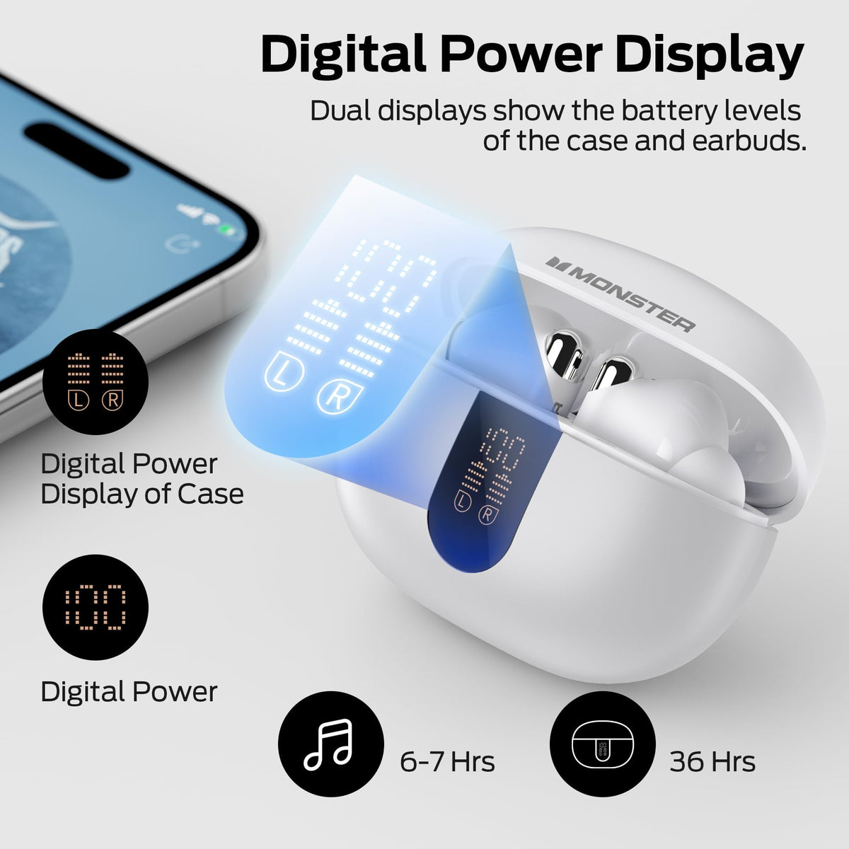 Monster N-Lite 211 touch controls enable easy music and call management on the go