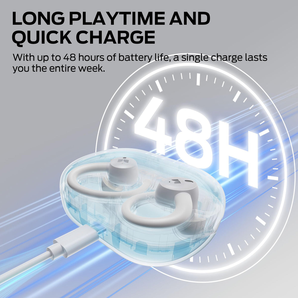 Monster N-Lite 216 Earbuds battery indicator for planning charging.