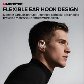 Monster N-Lite 216 Earbuds with IPX5 waterproof protection for sweat.