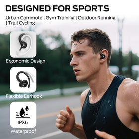 Monster N-Lite 216 earhooks close-up showing secure fit for workouts benefit