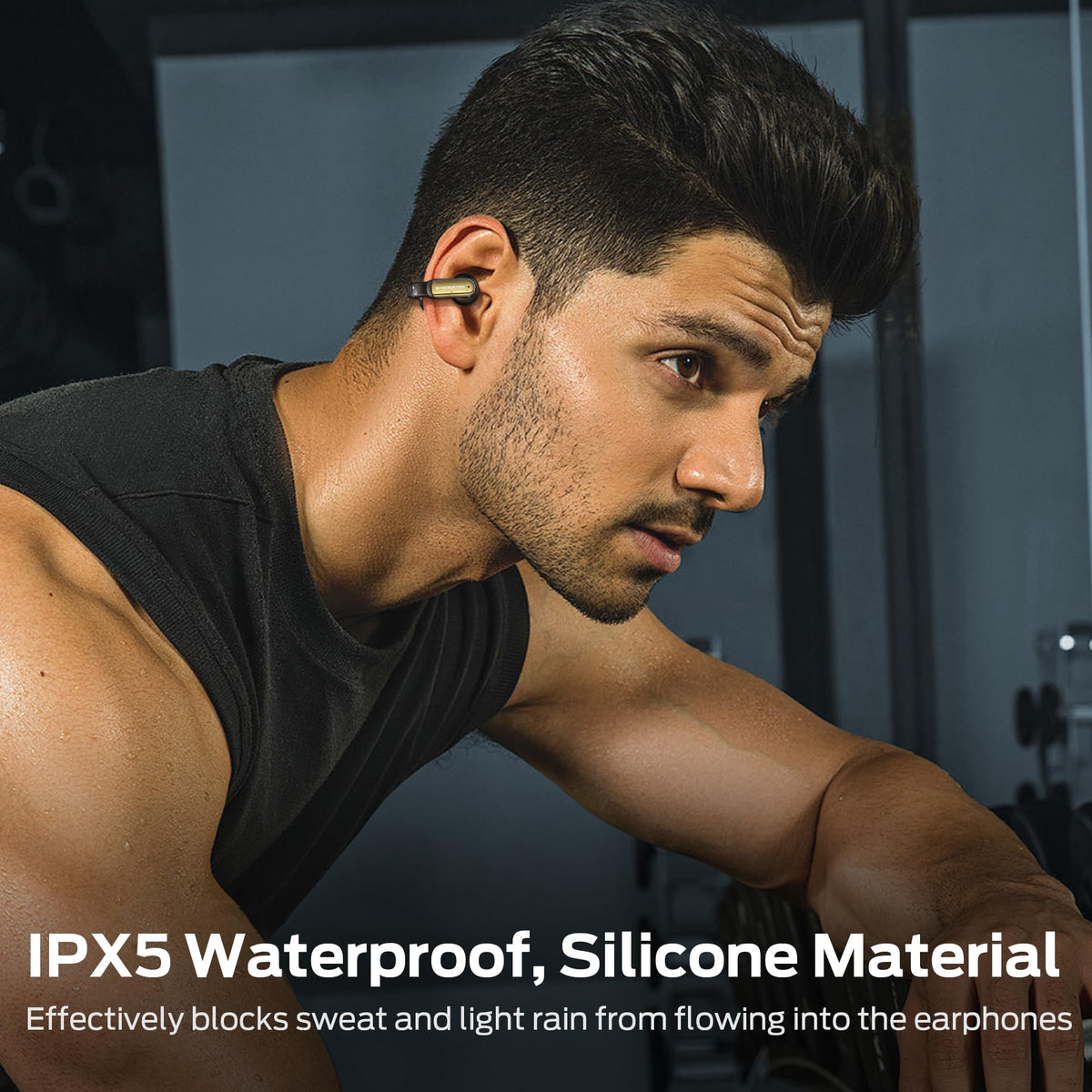 Monster Open AC601 clip-on design stays secure during workouts.