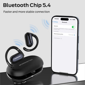 Monster Open Ear AC322 ergonomic design supports a secure fit with earhooks.