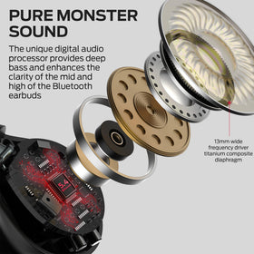 Monster Open Ear AC600 13mm drivers deliver rich HiFi stereo with immersive detail.