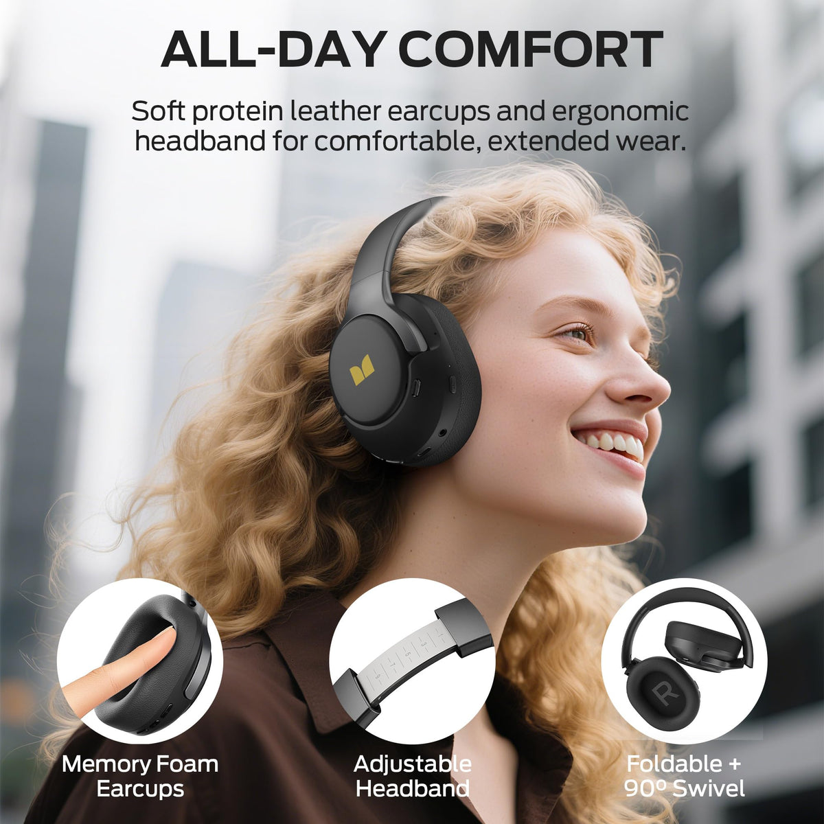 Monster Persona headband detail showing adjustable band and lightweight comfort
