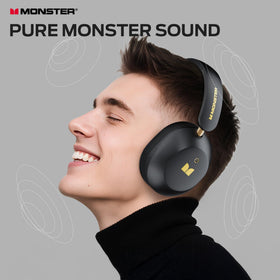 Monster Persona 6th ANC headphones folded for portable travel with compact design.