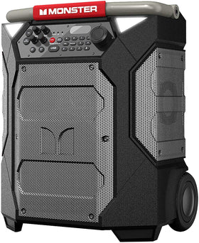Monster Rockin' Roller 270 front view highlights rugged portability for outdoor parties.