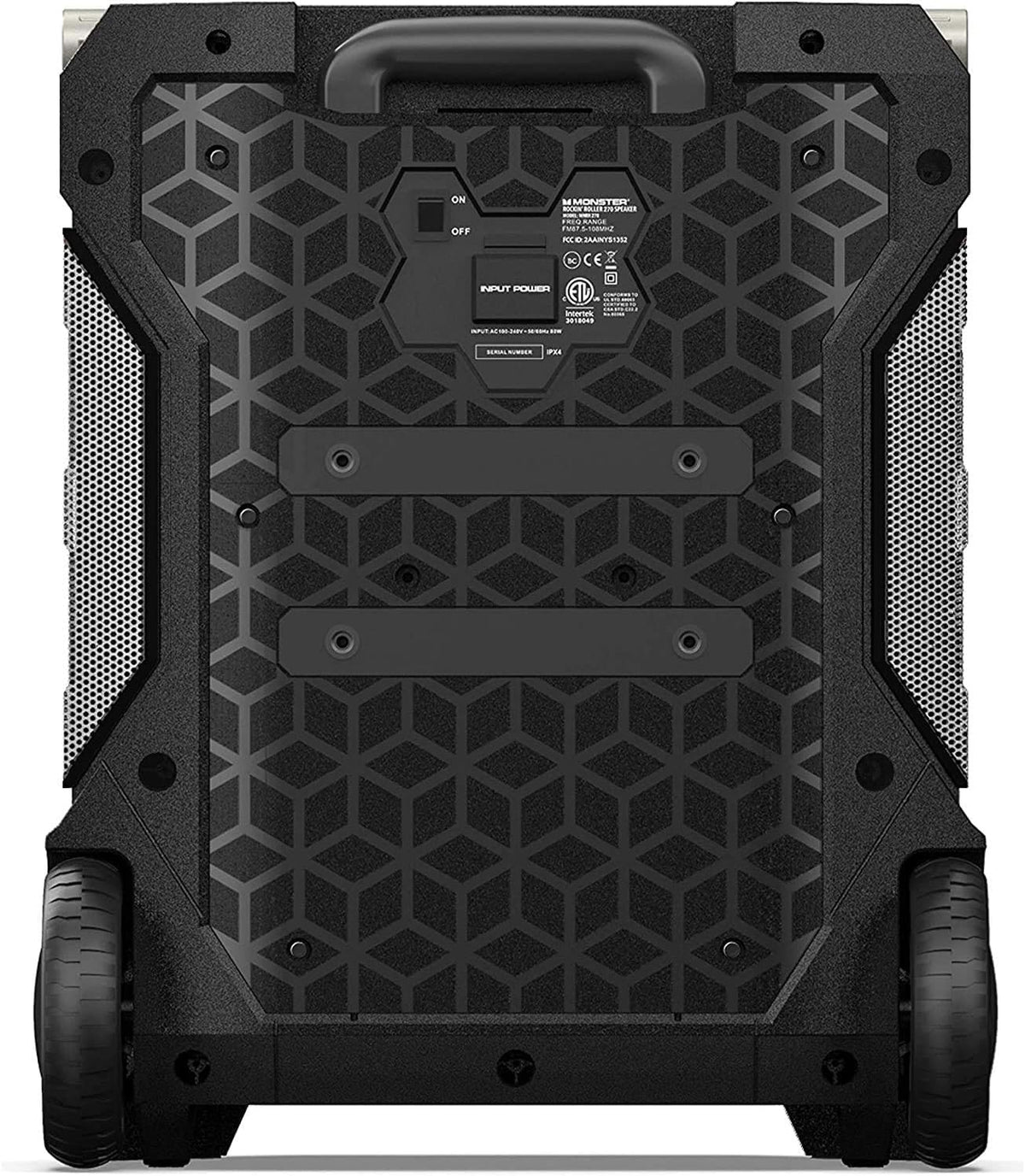 Monster Rockin' Roller 270 top view showing controls and LED indicators