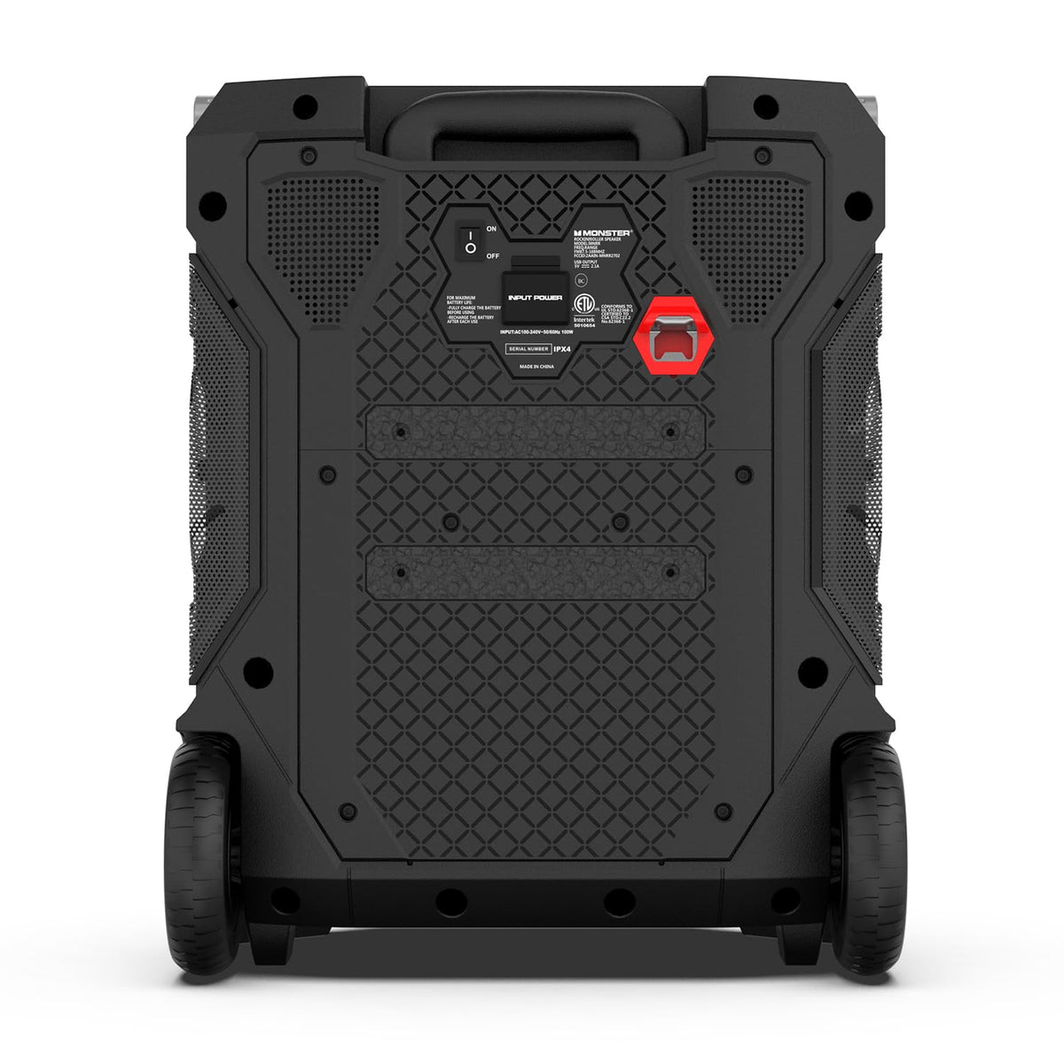 Monster Rockin’ Roller 360 battery life up to 100 hours for extended events.