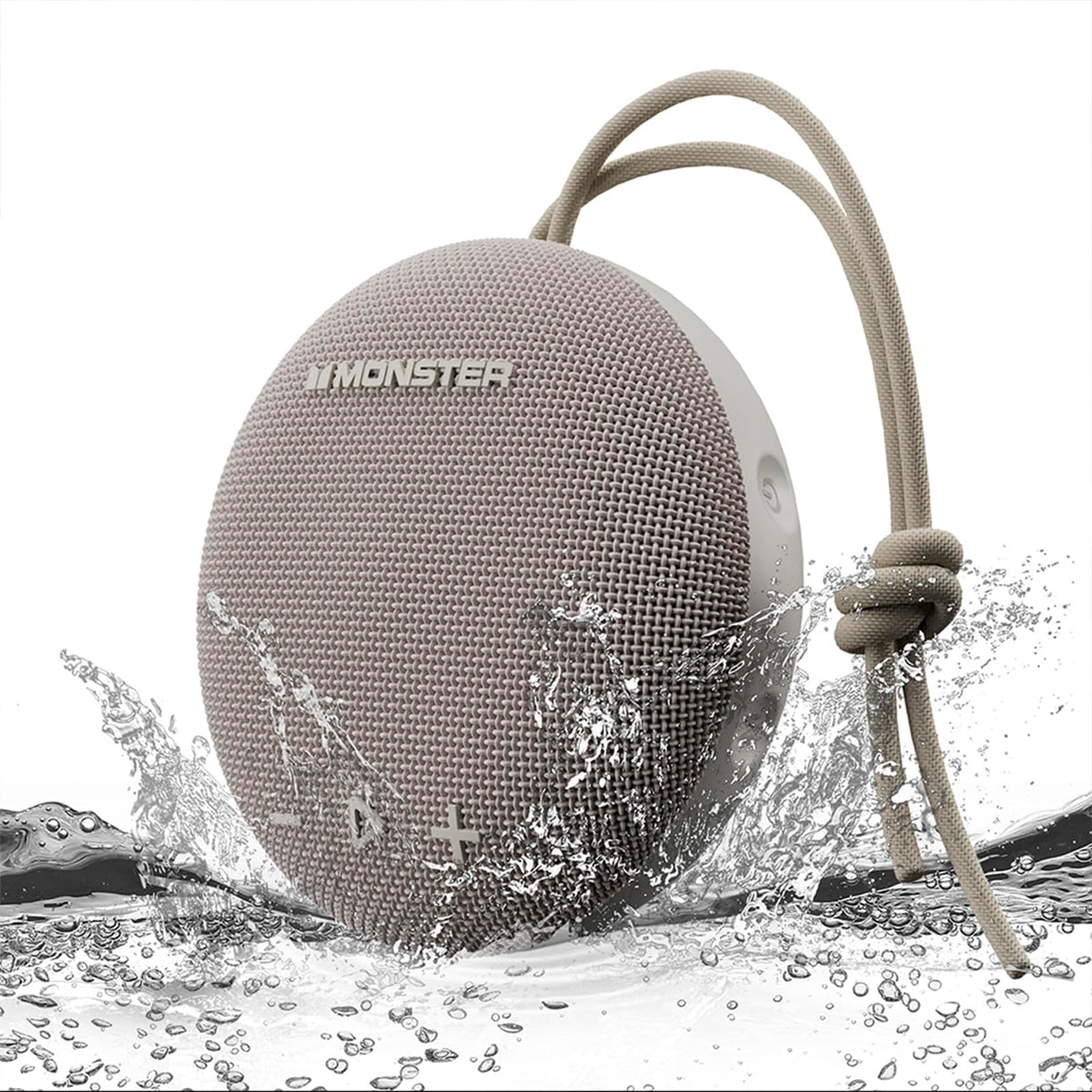 Monster Round One front view, compact design for home listening with punchy sound.