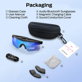 Monster sunglasses held in hand to show lightweight scale