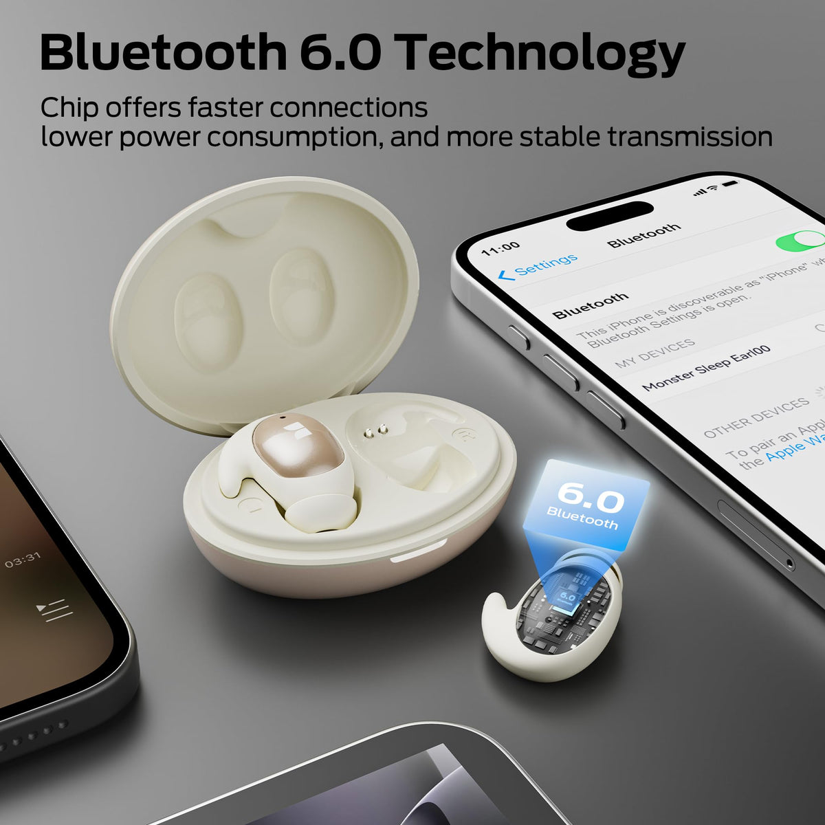 Monster Sleep Ear100 Sleep Mode silences alerts for undisturbed rest.