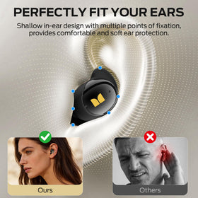 Monster Sleep Ear200 charging case digital display visible, showing remaining battery