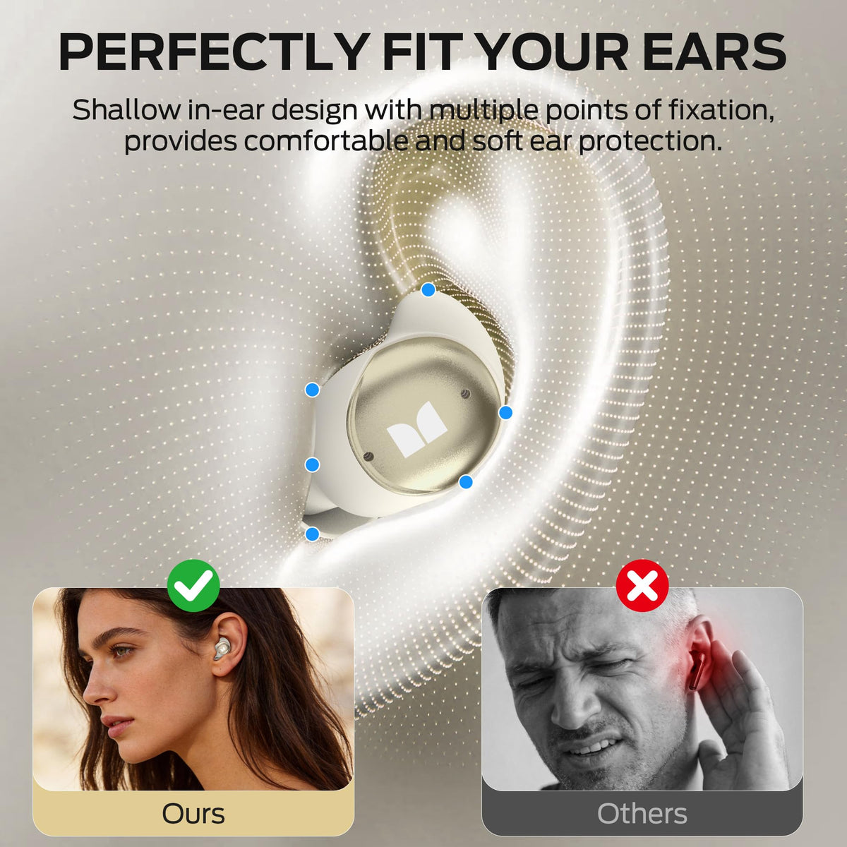 Monster Sleep Ear200 digital display on case showing clear battery level for monitoring