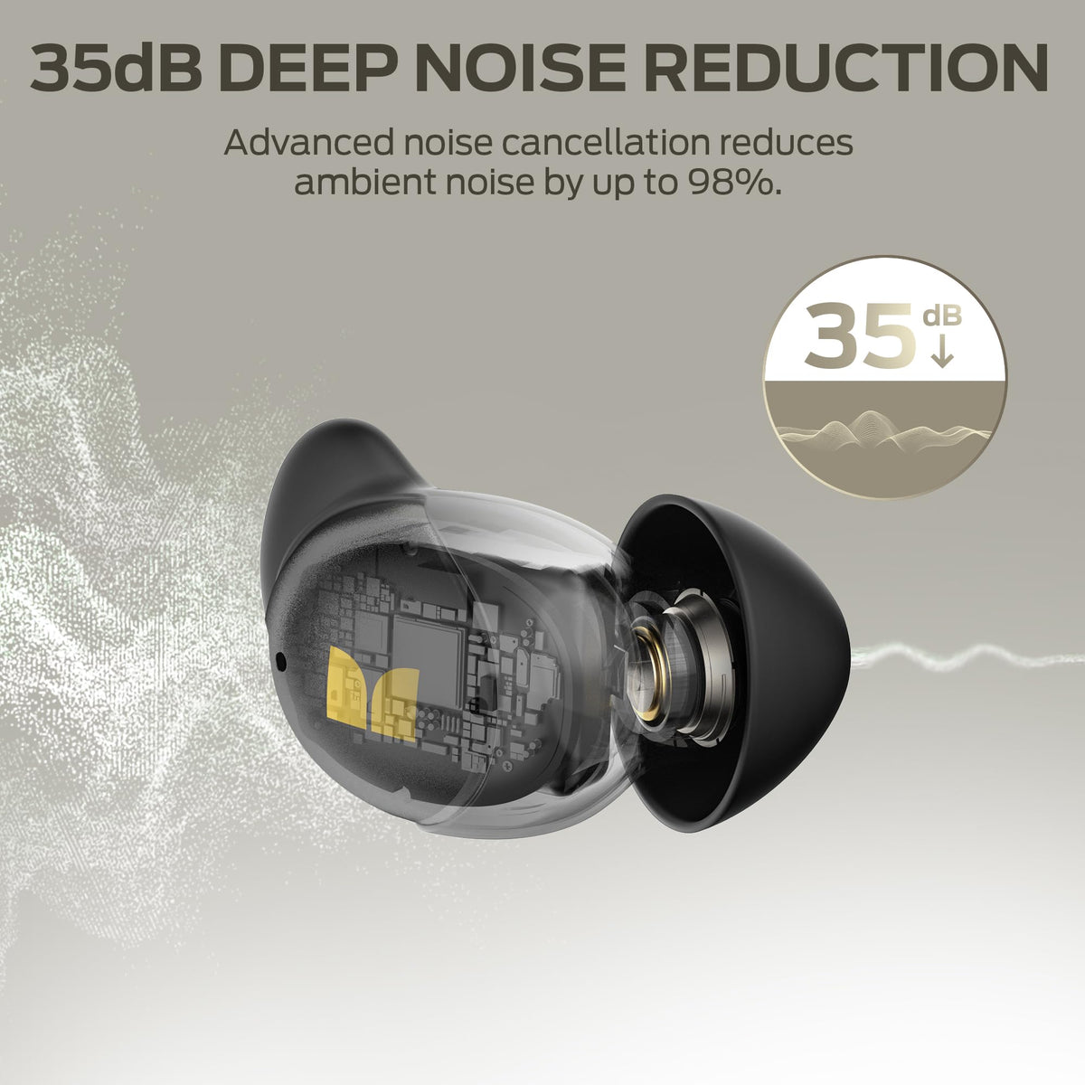 Monster Sleep Ear200 in ear profile while lying on side, showing non‑pressing design
