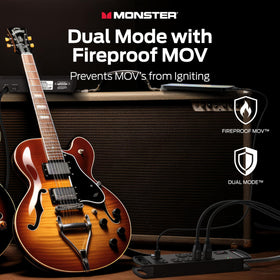 Monster Surge Protector Pro MI dual mode technology guards against overloads and fires.