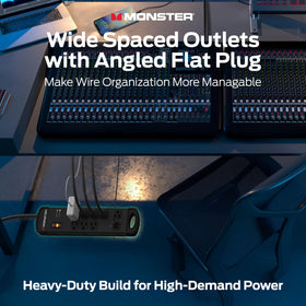 Monster Surge Protector Pro MI fireproof MOV enhances safety for studio gear.
