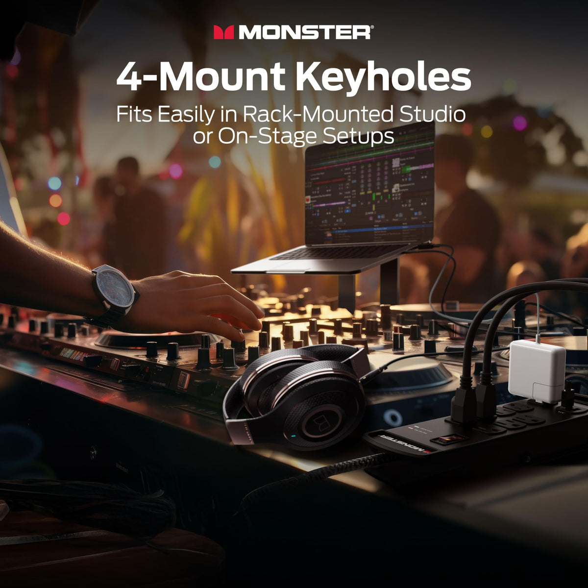 Monster Surge Protector Pro MI rugged metal housing for busy studio environments.