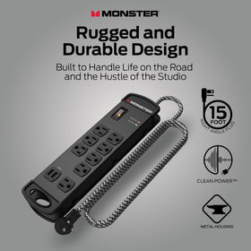 Monster Surge Protector Pro MI two USB-A ports for USB devices during sessions.