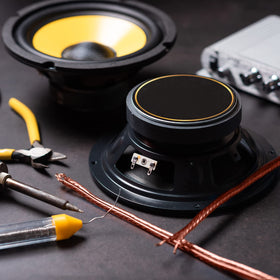 Monster XP routed through car interior showing flexible cable for vehicle audio installs