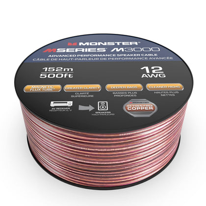 Monster XP CCA 12-gauge wire spool for home theater and car audio wiring