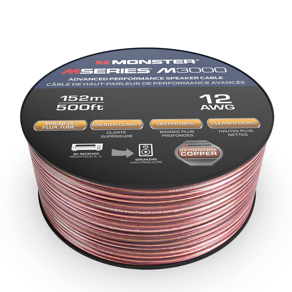 Monster XP CCA 12-gauge wire spool for home theater and car audio wiring