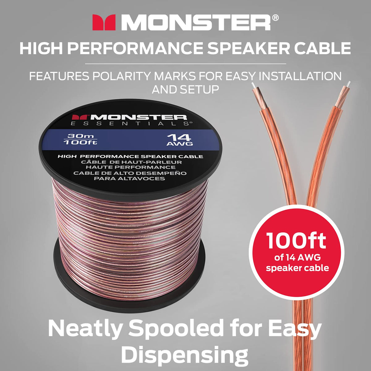 Monster XP close-up of CCA conductor strands for clear conductivity view