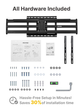monTEK easy-install package includes template and labeled hardware