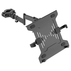 monTEK front view with laptop on tray showing stable support and space saving
