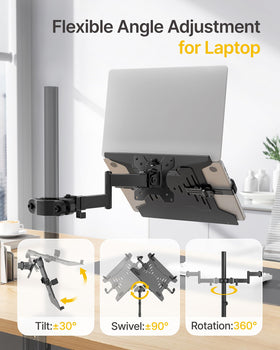 monTEK full-motion swivel demonstrating wide viewing angles and sharing