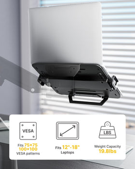 MonTEK heavy-duty steel laptop tray provides stable support for demanding tasks