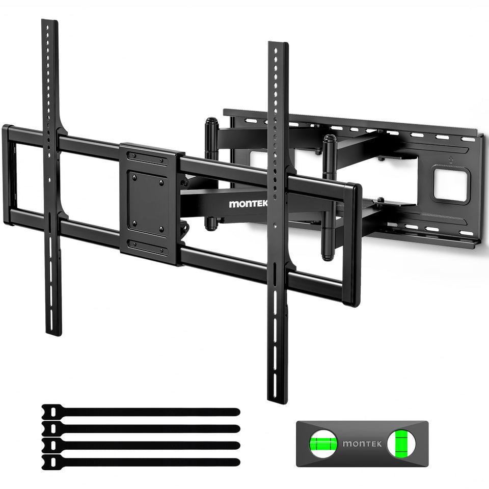 monTEK heavy-duty XXL wall mount for 60-120 inch TVs with full-motion flexibility.
