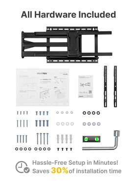Montek corner-view capable long-arm mount saves space.