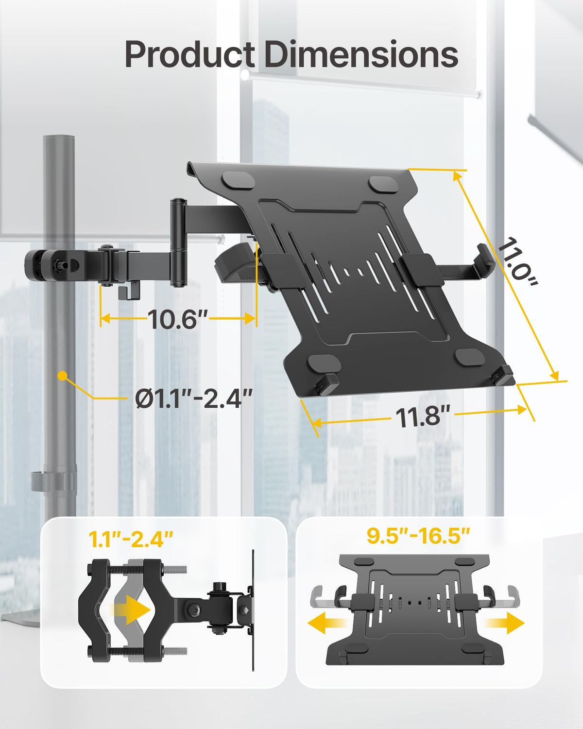monTEK pole clamp and mounting hardware ensuring secure pole attachment