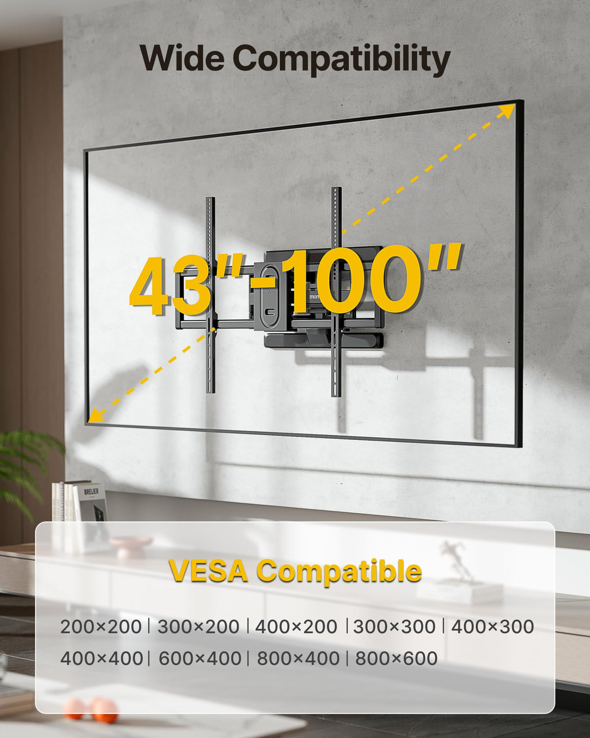 monTEK reinforced-faceplate for stability on large-screen setups