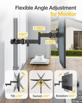 monTEK close-up of tilt mechanism reducing glare for comfortable viewing