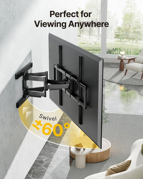 monTEK ±60° swivel and ±10° tilt for versatile viewing angles