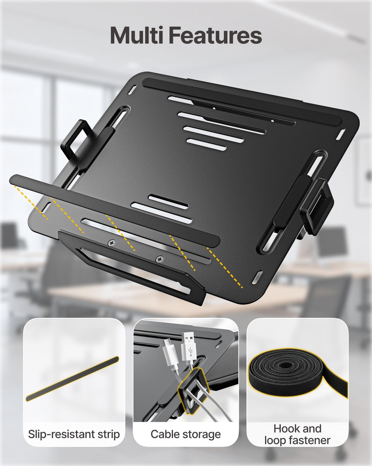 MonTEK VESA mount laptop tray compatible with 75x75 and 100x100 for flexible setups