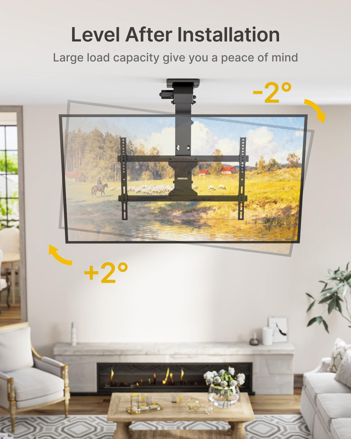 monTEK supports VESA patterns from 200x100 to 600x400 for broad compatibility.
