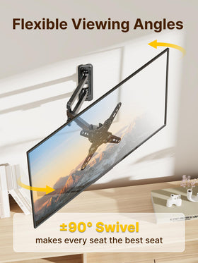 Built-in cable management on monTEK wall mount keeps cords neatly organized.
