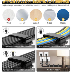 MOOCY lifestyle shot in living room organizing TV cables for a cleaner entertainment area