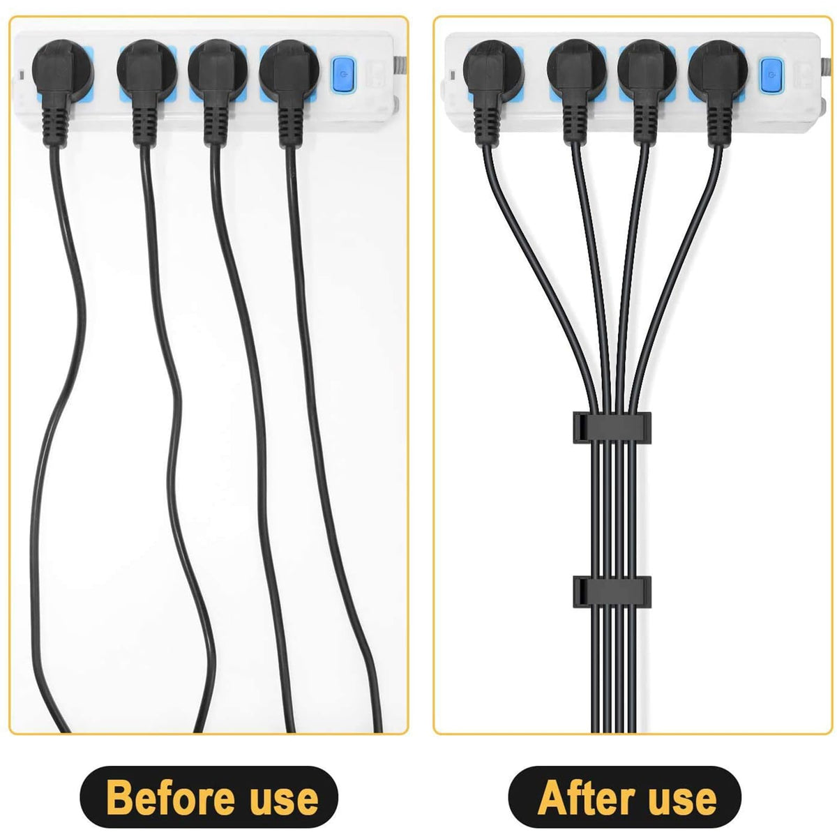 MOOCY clip beside a ruler showing dimensions to confirm fit for most common cords