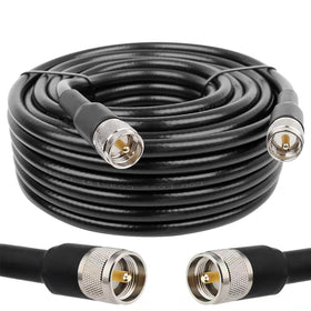 MOOKEERF 75ft RG8 PL259 coaxial cable with male-to-male connectors for long-range CB and HAM setups.