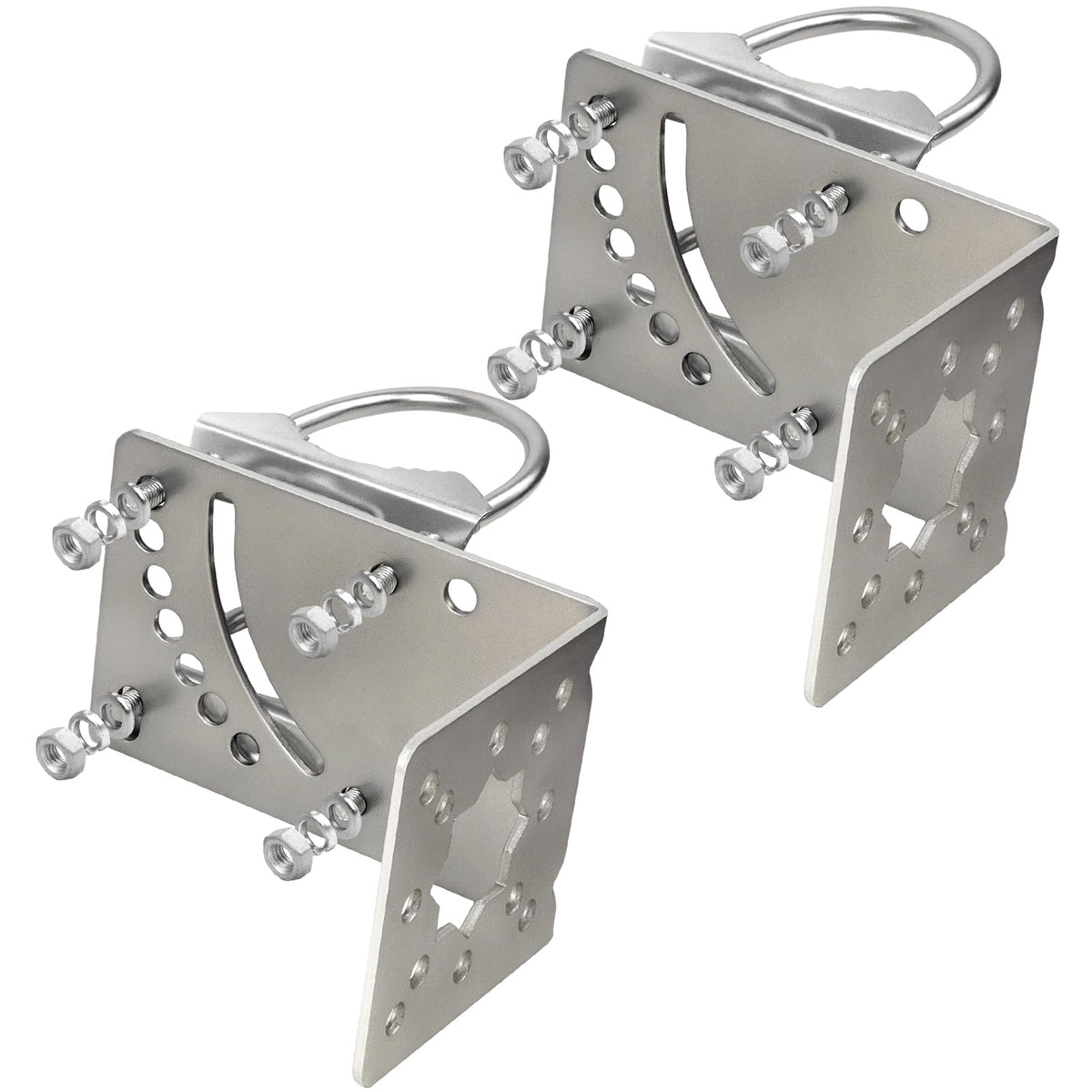 MOOKEERF antenna mast bracket front view for secure outdoor mounting