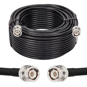 MOOKEERF full 75ft BNC cable neatly coiled showing flexible jacket and length benefit