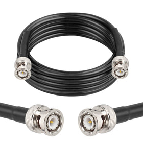 MOOKEERF BNC cable 10ft RG58 close-up highlights low-loss performance for long runs.