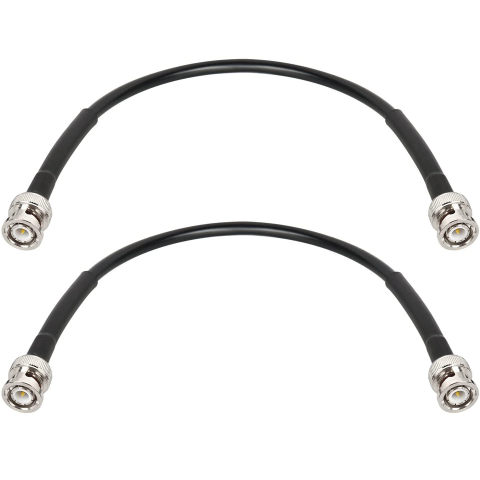 MOOKEERF BNC cable 1ft 2-pack for low-loss antenna extensions.