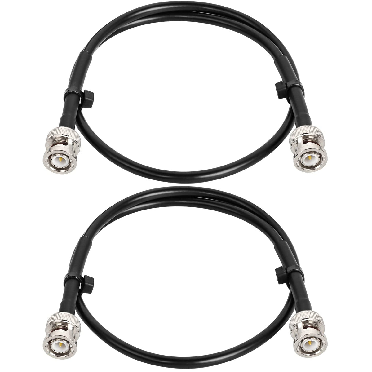 MOOKEERF BNC 2ft cable pack close-up showing secure fit and low loss