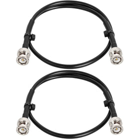 MOOKEERF BNC 2ft cable pack close-up showing secure fit and low loss
