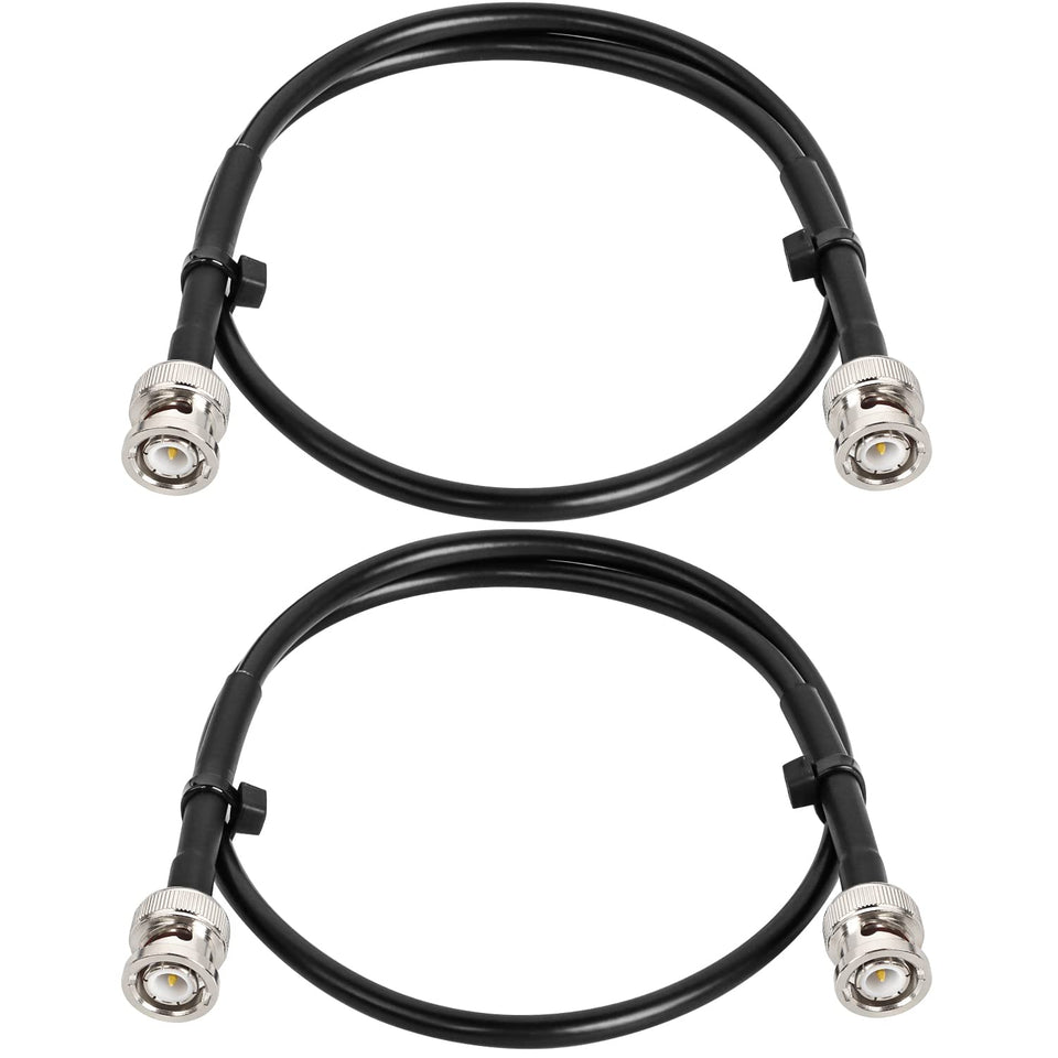 MOOKEERF BNC 2ft cable pack close-up showing secure fit and low loss